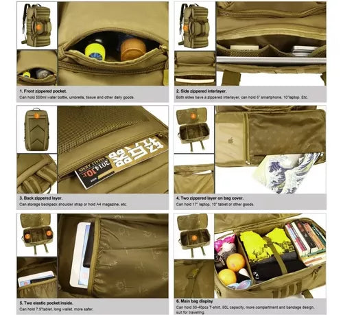 Mochila de viaje de 60 L